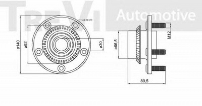 TREVI AUTOMOTIVE wb2308 -  Комплект подшипника ступицы колеса